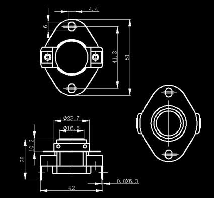 Dibujo acotado de KSD302