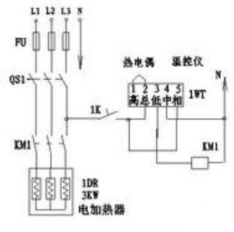 Diagrama de cableado de control de control de temperatura del calentador eléctrico