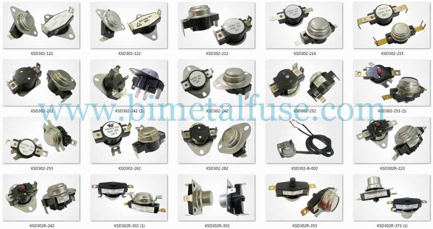 High-power, high-current bimetal thermostat, temperature switch  Product model: KSD302, KSD303, KSD306, KSD308 thermostat Features of reset action: automatic reset, manual reset, normally closed (NC)-(normally open) NO Key technology: high current 5A~20A~35A~50A~60A, high power type (125V-400V)  High-current, high-power bimetal snap-on thermostat and temperature switch. The thermostat produced by YAXUN has stable performance and large current. At present, it is a domestic enterprise that has obtained TUV and UL safety certification through 50A and 60A current. The company produces a variety of thermostats, the current ranges from 5A-60A, and the voltage ranges from 125V-400V. There are overheat protectors for both household and industrial use. It is widely used in electric welding machines, washing machines, air conditioners, refrigerators, electric hot water bottles, electric kettles, electric heaters, electric ovens, water heaters, water dispensers, microwave ovens, disinfection cabinets and other industrial and household appliances products. Hou has complete production equipment and computer testing methods. All products adopt international standards, and the production products have obtained CE, TUV, UL, CQC and other multi-national safety certifications